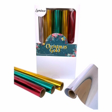 Cargar imagen en el visor de la galería, Paquete 5 rollos de Foil Luminos Christmas Gold