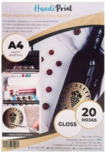 Cargar imagen en el visor de la galería, ADHESIVO ORO INKJET GLOSS A4*20 HANDI PRINT a prueba de agua (Waterproof)