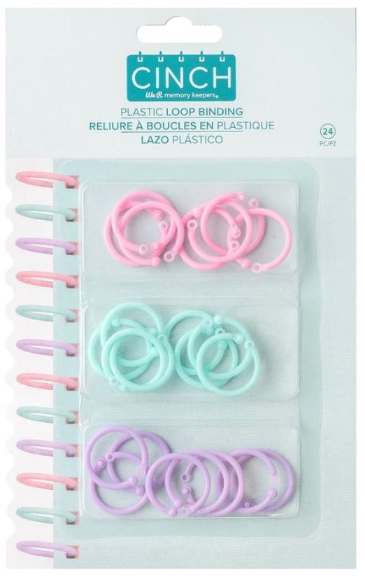 AROS PLASTICO PARA ENCUADERNAR 24PZ ROSA, LILA, AZUL | 60000609