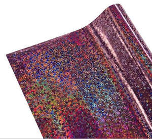 Papel Foil Holográficos Luminos Arco Iris Rosa Oro