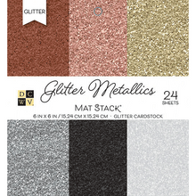 Cargar imagen en el visor de la galería, Cartulina Glitter Metallic 6x6 pulg 24pz | PS-006-00118