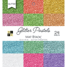 Cargar imagen en el visor de la galería, Cartulina Glitter Pastel 6x6 pulg 24pz | PS-006-00119