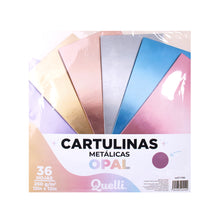 Cargar imagen en el visor de la galería, Cartulinas Opal 12x12" Quelli Paq 36pzs - Opal