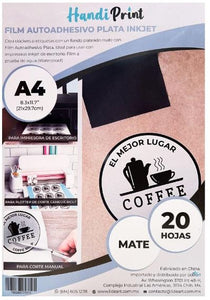 ADHESIVO PLATA INKJET MATE A4*20 HANDI PRINT a prueba de agua (Waterproof)