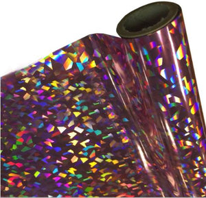 Papel Foil Holográficos Luminos Arco Iris Rosa Oro