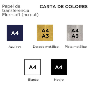 Hoja Papel de transferencia Forever Flex-Soft (no cut) tamaño Carta y A3