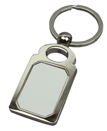 Llavero de metal con placa Rectangular con Bordes Redondos para sublimación