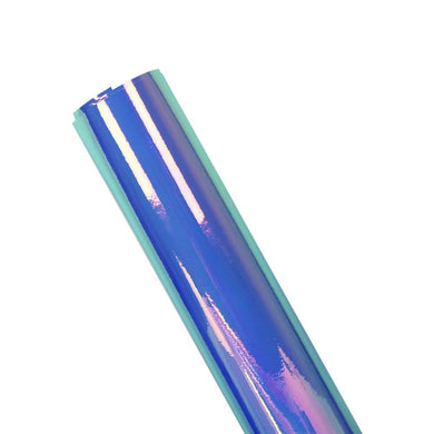 Metro de vinil de corte holográfico Sirena azul/azul