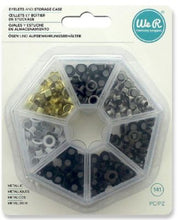 Cargar imagen en el visor de la galería, Ojales, Ojillos, Eyelets Y ESTUCHE 140 PIEZAS de 3/16&quot; x 1/3&quot; para manualidades We R Memory 140 PIEZAS