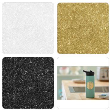 PAQUETE  3 HOJAS DE VINIL GLITTER CLASSICS CRICUT