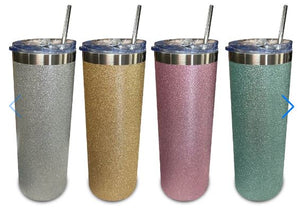 PAQUETE 4 "TERMOS SKINNY GLITTER" SUBLIMARTS DE ACERO INOX 7.3 X 20.3