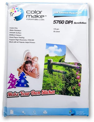 ADHESIVO Papel fotográfico glossy 50 hojas Color Make