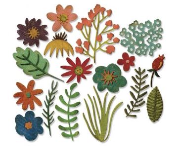 TROQUEL DELGADO FLORES HOJAS SIZZIX TIM HOLTZ 17 PIEZAS | 662700
