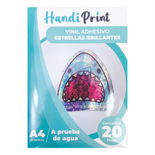 Cargar imagen en el visor de la galería, VINIL ADHESIVO HOLOGRÁFICO ESTRELLAS BRILLANTES INKJET A4*20 HANDI PRINT