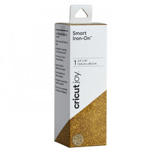 Cargar imagen en el visor de la galería, HOJA DE VINIL TERMOTRANSFERIBLE SMART IRON ON CRICUT JOY 5.5&quot; X 19&quot; ORO GLITTER