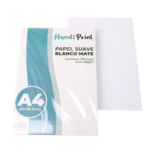 Cargar imagen en el visor de la galería, Paquete de papel suave blanco mate A4 120 gr Handi Print