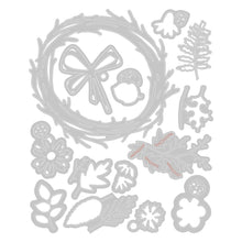 Cargar imagen en el visor de la galería, Troquel delgado Vault Foliage Wreath Tim Holtz Sizzix | 666682