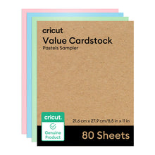 Cargar imagen en el visor de la galería, Cartulina Cricut Value Pack Pastels (80) 21.6 x 27.9 cm 2011055
