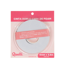 Cargar imagen en el visor de la galería, Cinta doble cara de foam 6 mm x 3.6 m Quelli