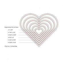Cargar imagen en el visor de la galería, Troquel delgado Corazones Sizzix 6 piezas | 657561