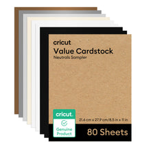 Cargar imagen en el visor de la galería, Cartulina Cricut Surtido Tonos Neutros 80 hojas 21.59 x 27.94 cm 2012120