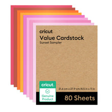 Cargar imagen en el visor de la galería, Cartulina Cricut Surtido Atardecer 80 hojas 21.59 x 27.94 cm 2012122