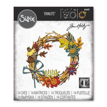 Cargar imagen en el visor de la galería, Troquel delgado Vault Foliage Wreath Tim Holtz Sizzix | 666682