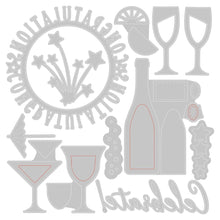 Cargar imagen en el visor de la galería, Troquel Delgado Botellas y Copas O.Rose Sizzix | 665816
