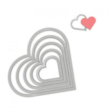 Cargar imagen en el visor de la galería, Troquel delgado Corazones Sizzix 6 piezas | 657561