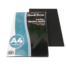 Cargar imagen en el visor de la galería, Paquete de papel suave negro mate A4 120 gr Handi Print