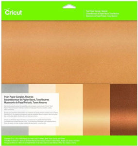 15 HOJAS DE PAPEL APERLADO COLORES NEUTROS 12 X 12 PULGADAS CRICUT