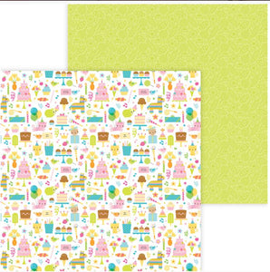 CARTULINA DOBLE VISTA 1 HOJA DE 12" X 12" BIRTHDAY GIRL DOODLEBUG