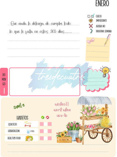 Archivo Digital de: Agenda Semanal 2023 Chicas Flores Medio Oficio 17 x 21.5 cm