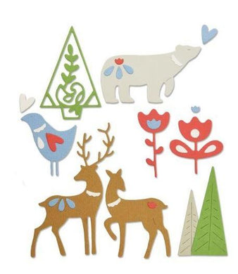 TROQUEL DELGADO NAVIDAD SIZZIX LISA JONES 10 PIEZAS