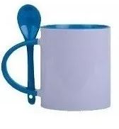 Taza con Cuchara Colores Sublimable