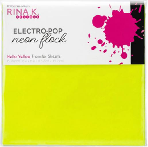 6 Hojas de Foil Flock Rina K 6 x 6 pulgadas therm-o-web