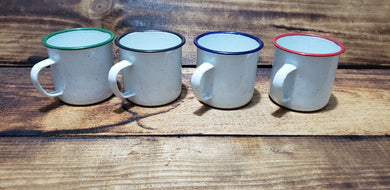 Taza Peltre Borde de Colores 6x18cm